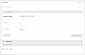 WooCommerce Product Metabox – Configure bulk pricing directly from the product edit page maximized.